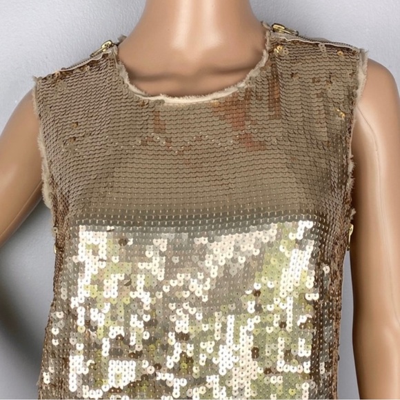 NEW ROBERT RODRIGUEZ GOLD SEQUIN MINI DRESS - Picture 3 of 5